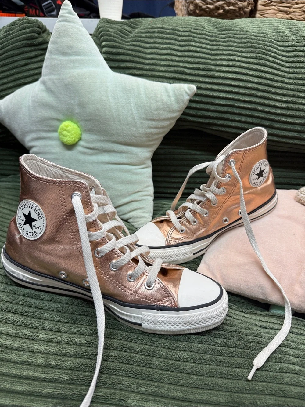 Converse Metallic Rose Gold High-Top Sneakers